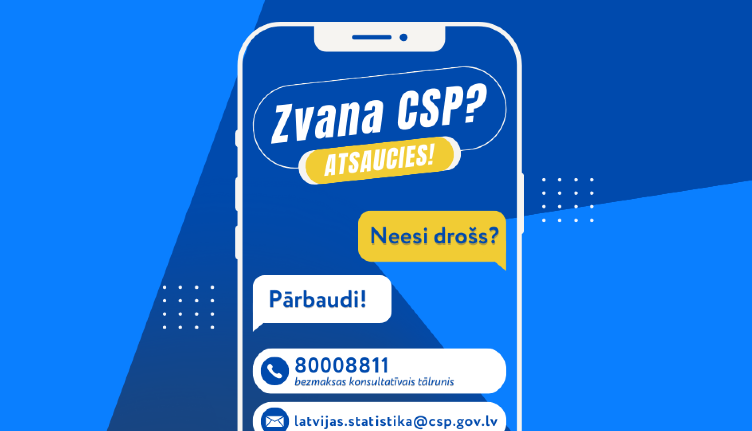 Viedtālrunis uz zila fona