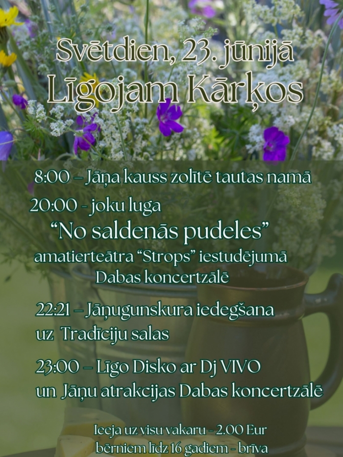 Jāņu zāles kausā uz galda ar sieru
