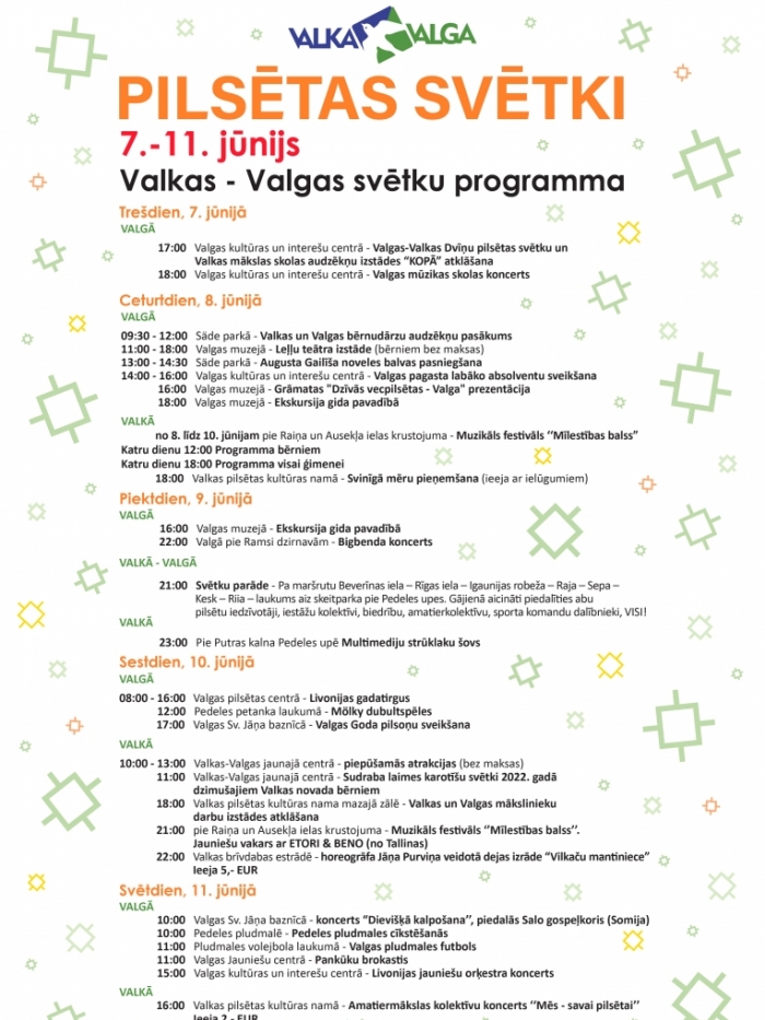 Pilsētas svētku programma (papildināta)