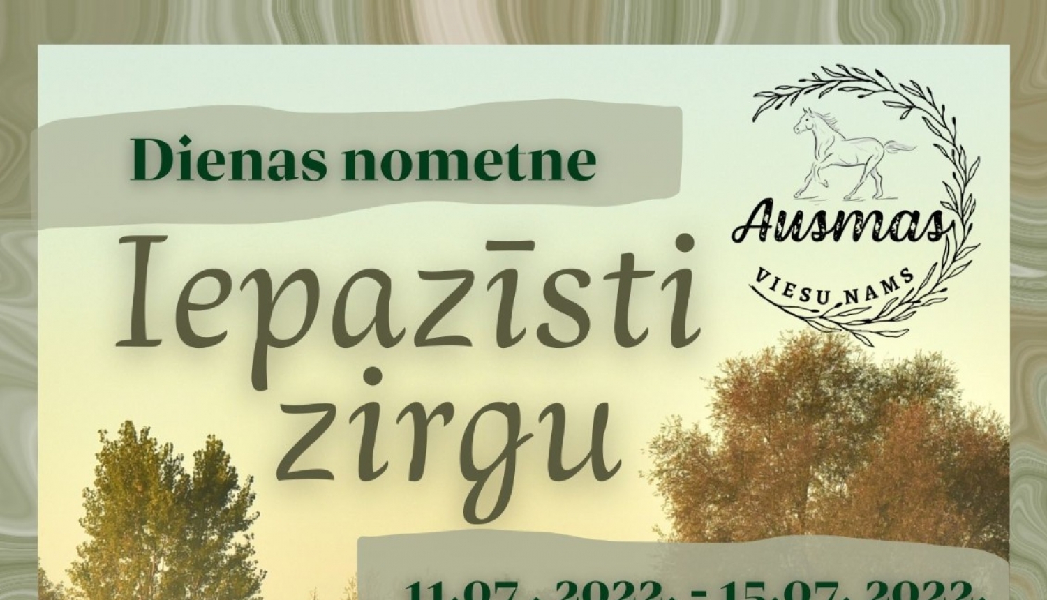 Viesu nams "Ausmas" piedāvā bērnu dienas nometni "Iepazīsti zirgu"