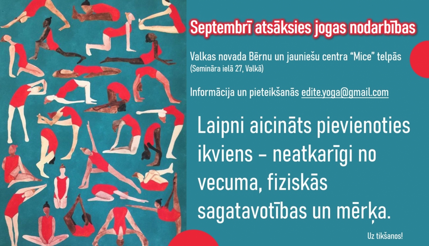 Jogas nodarbību afiša