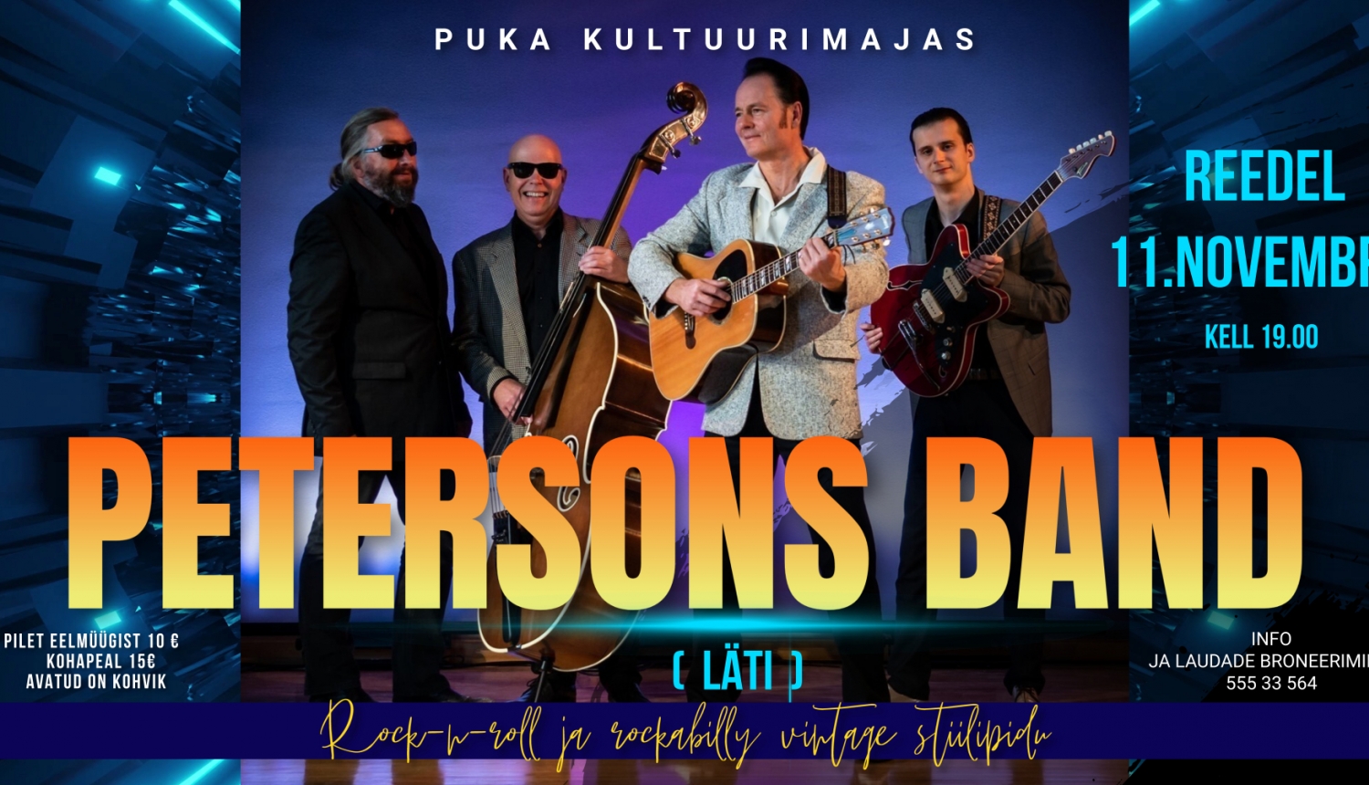 Vintage rokenrola un rockabilly stila ballīte kopā ar grupu PETERSONS BAND