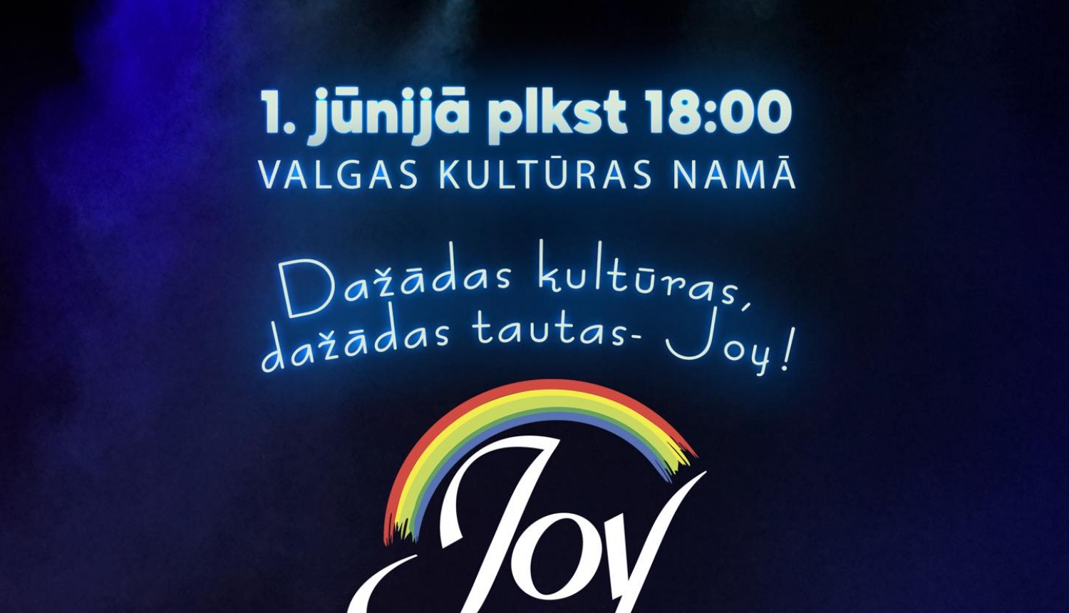 1. jūnijā Valgā notiks Studijas JOY koncerts "Dažādas tautas, dažādas kultūras - Joy!"