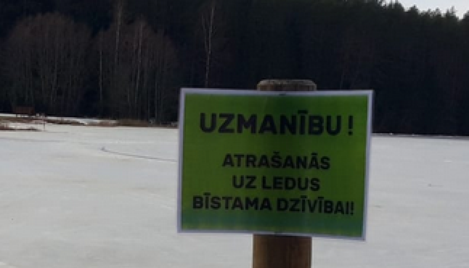 Valkas novadā noteikts nedrošā ledus laika periods - aizliegts atrasties uz publisko ūdenstilpju ledus!
